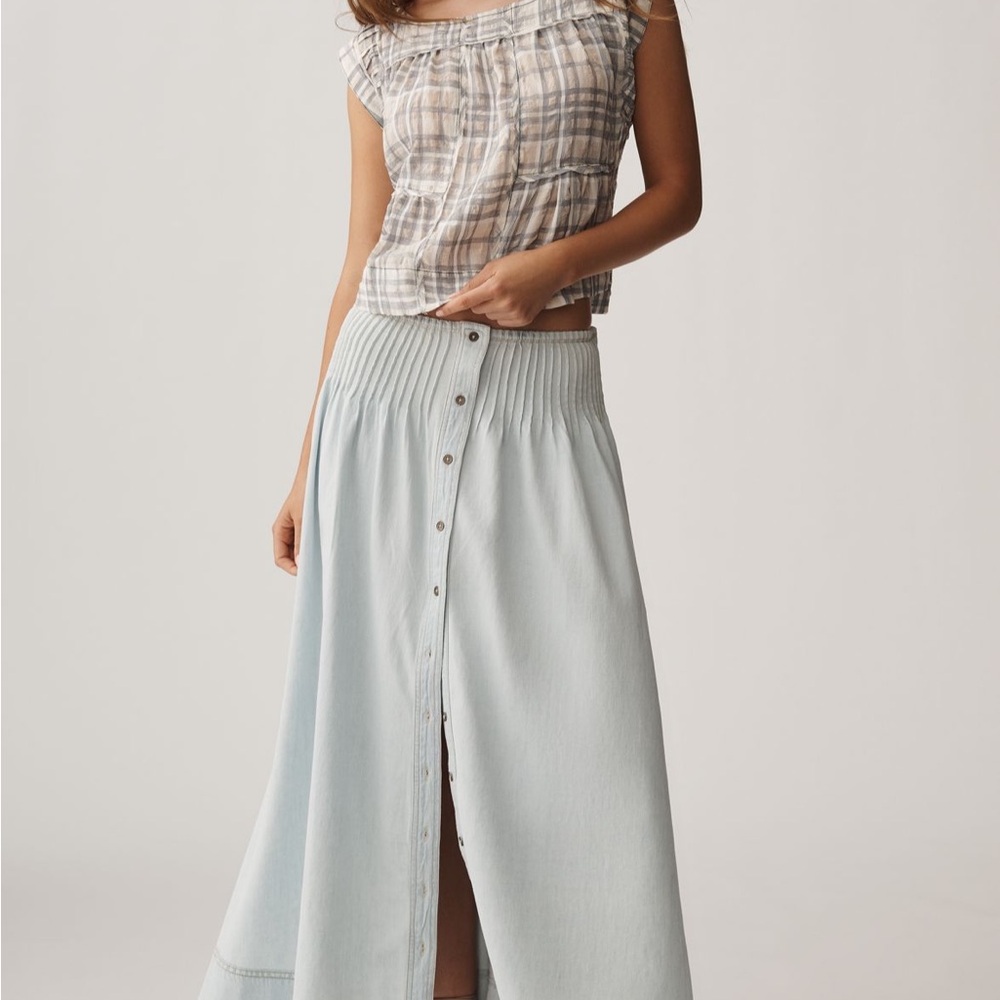 Anthropologie Light Blue Maxi Skirt